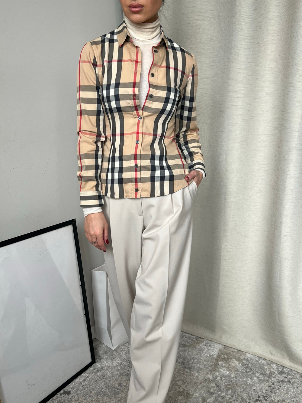 Клетчатая рубашка Burberry , XS-S