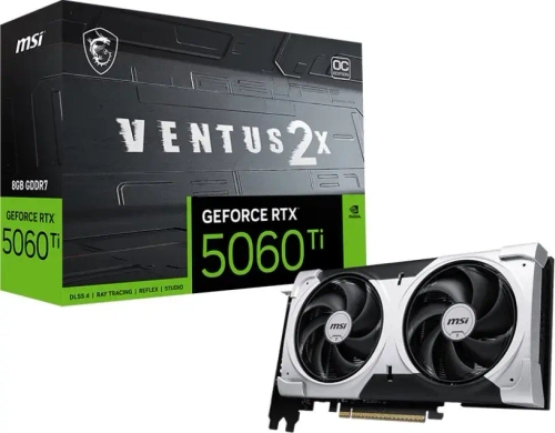 Видеокарта MSI GeForce RTX 5060 Ti 8G VENTUS 2X OC PLUS, 8Gb GDDR7 128-bit 1xHDMI 3xDP G506T-8V2CP