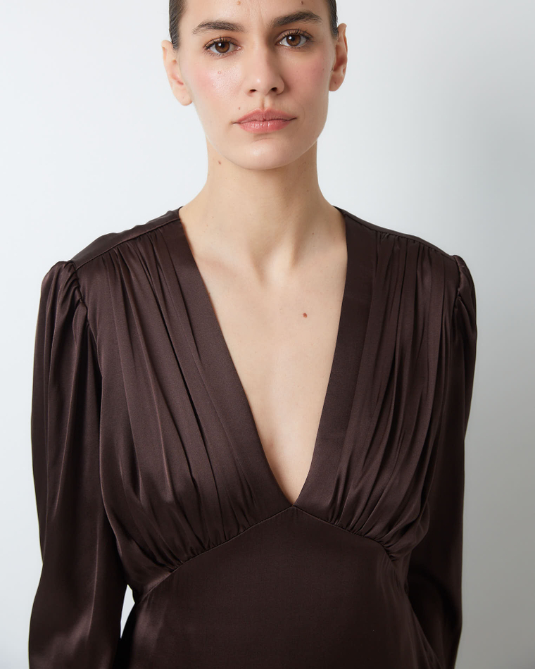 Платье из шелка Берберри шоколад