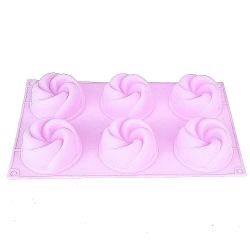 Форма силиконовая для выпечки 6 ячеек "Цветочный аромат" 7,5*7,5*4см/ 29,5*17*4см (силикон)