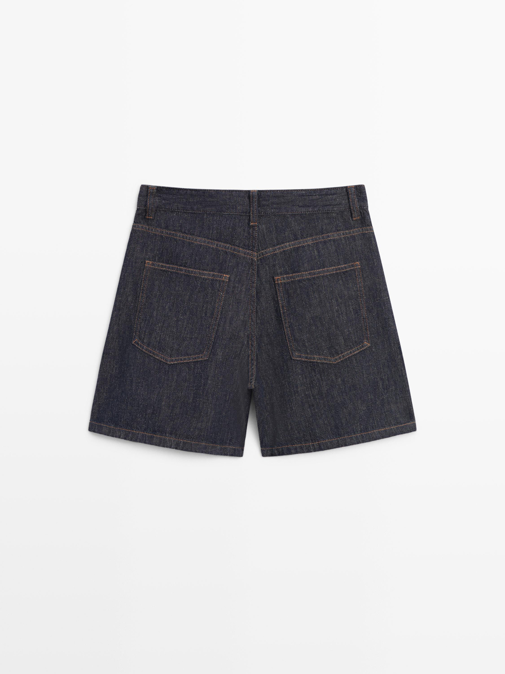 Massimo Dutti Джинсовые шорты со средней посадкой, темно-синий