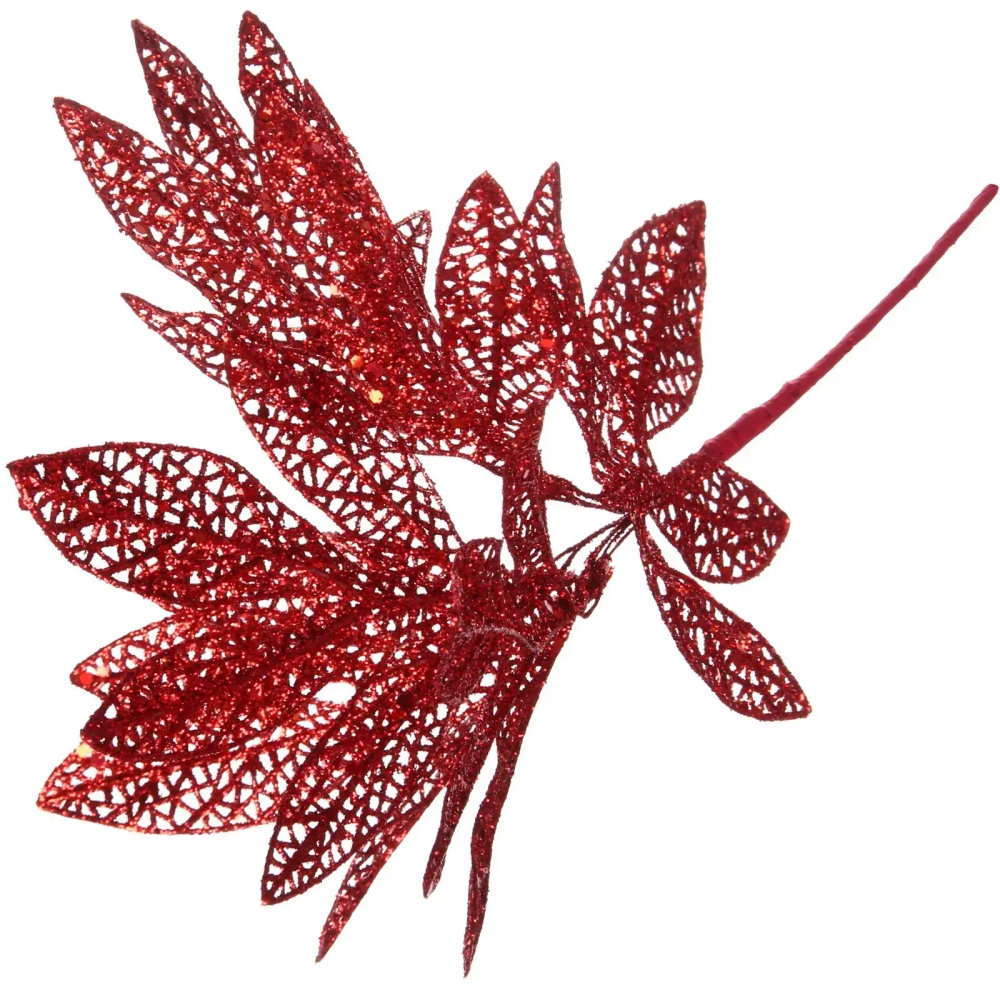Ветка декоративная «Сказочный листопад» 25 см, Красный