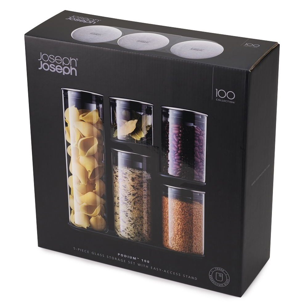 Набор из 5-ти емкостей для хранения podium 100