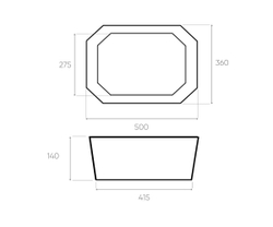 Накладная раковина Bronze de Luxe Golden Cell, 500х360х140 мм