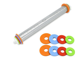 Скалка с регулировкой толщины металическая, рабочая поверхности 34 см