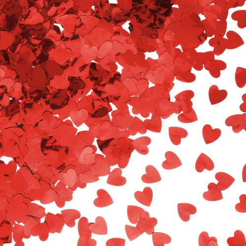 Конфетти фольга Сердце, Красный, Металлик, 1,5 см, 50 г.