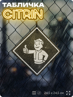 Табличка декоративная "Фоллаут, Fallout, Волт-Бой" на дверь и стену, прикольная штука в подарок геймеру, декоративный знак, 24,5х24,5 см, Айдентика Технолоджи