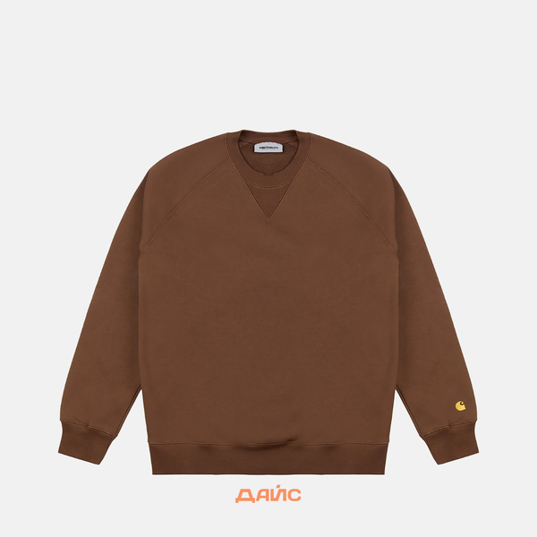 Толстовка мужская Carhartt WIP Chase Sweatshirt артикул:I033660_chocolate Толстовка мужская Carhartt WIP Chase Sweatshirt артикул:I033660_chocolate - купить в магазине Дайс