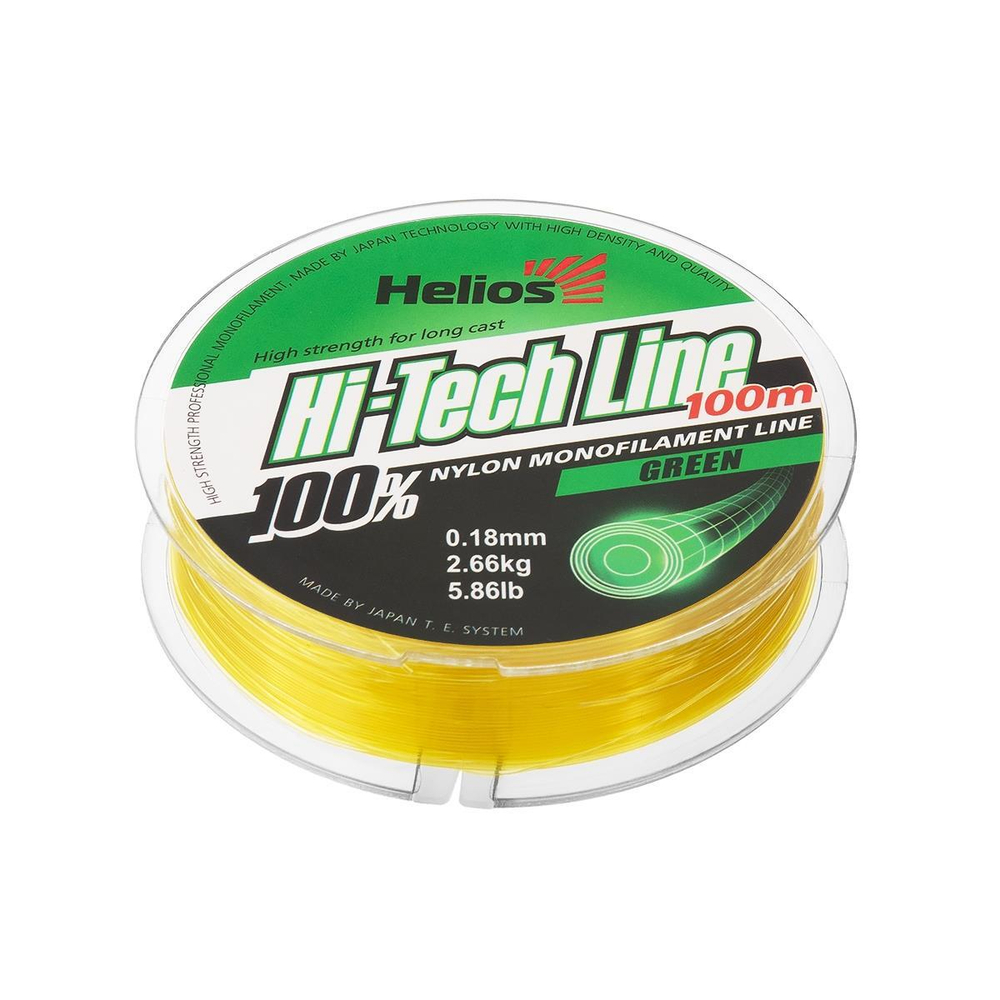 Леска Hi-tech Line Nylon Green 0,18mm/100 (HS-NB 18/100) Helios
