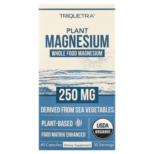 Triquetra Health, растительный магний, 60 капсул