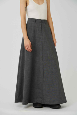 Юбка макси из серой шерсти
