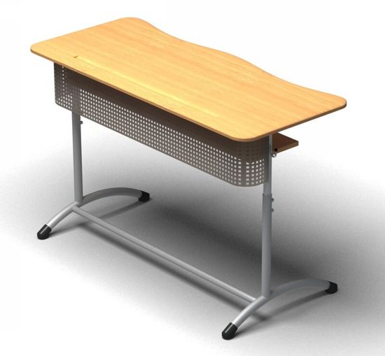 Стол ученический 2х местный с перфорированным экраном
