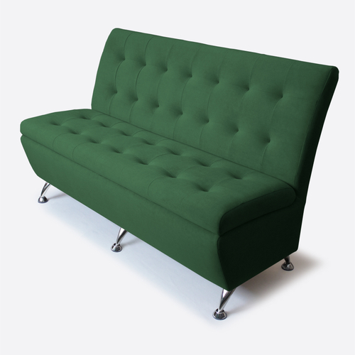 Диван прямой "Форма" Dream Forest (зеленый) с декоративной прошивкой 140 см