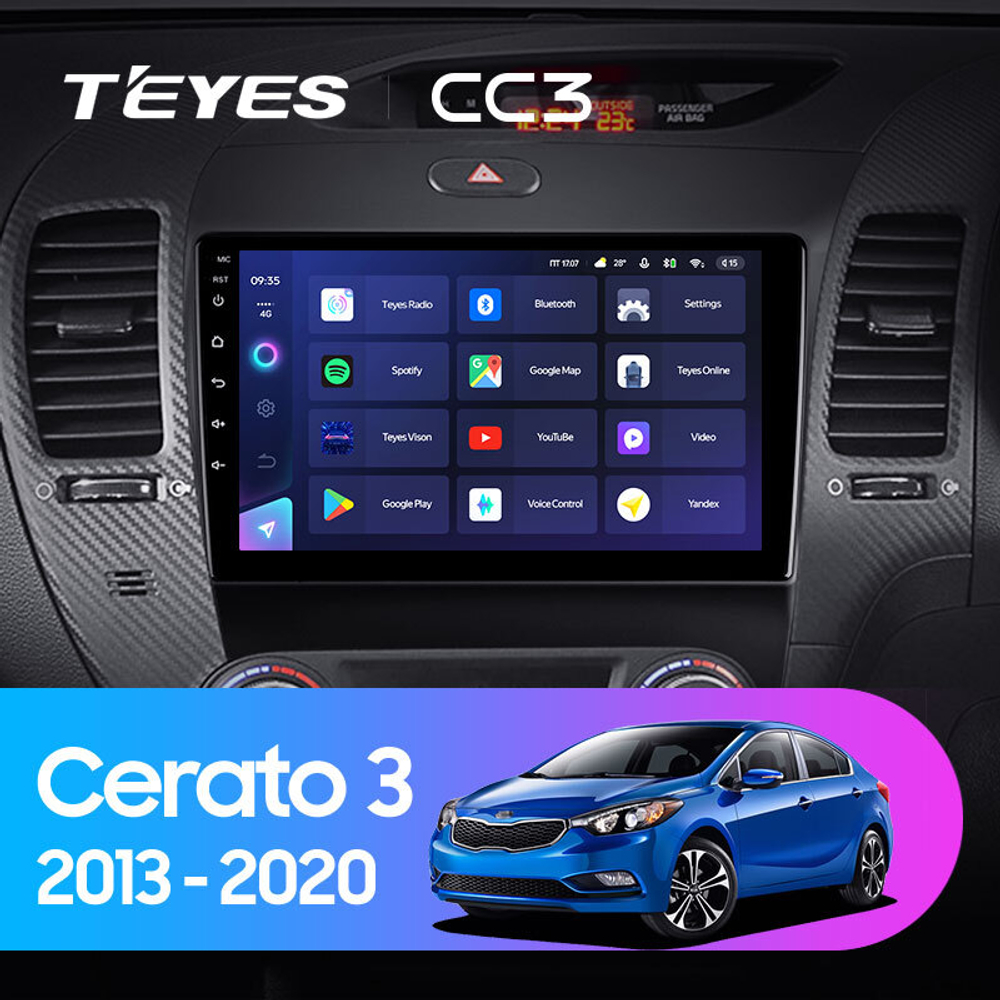Teyes CC3 9"для KIA Cerato 3 2013-2020 (прав)