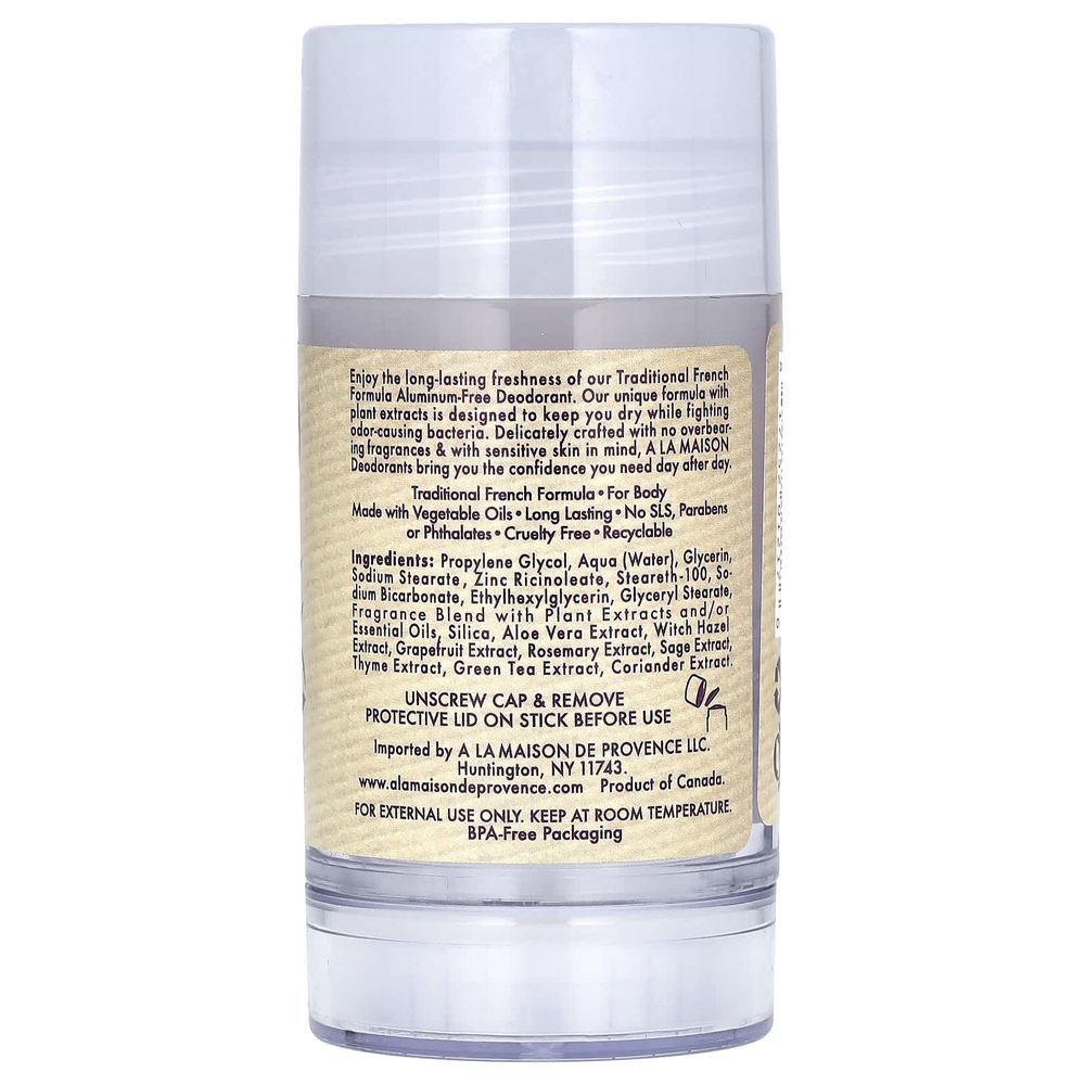 A La Maison de Provence, дезодорант, лаванда и алоэ, 70 г (2,4 унции)