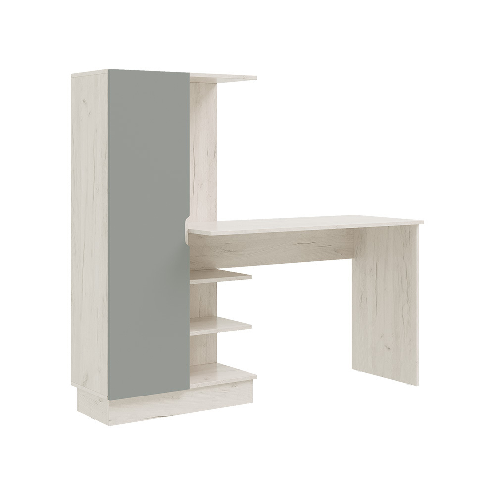 Компьютерный стол Юниор-4, Шарли Бриз, Дуб Крафт Белый