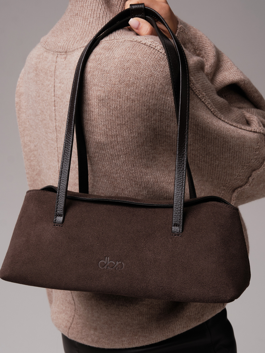 Женская замшевая сумка DBR 31127 темно-коричневый