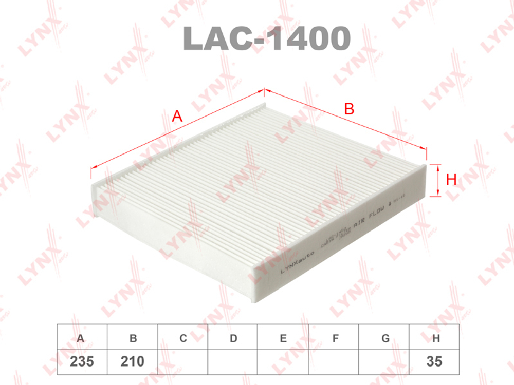 LAC-1400 LYNX     CU2440   Фильтр салонный