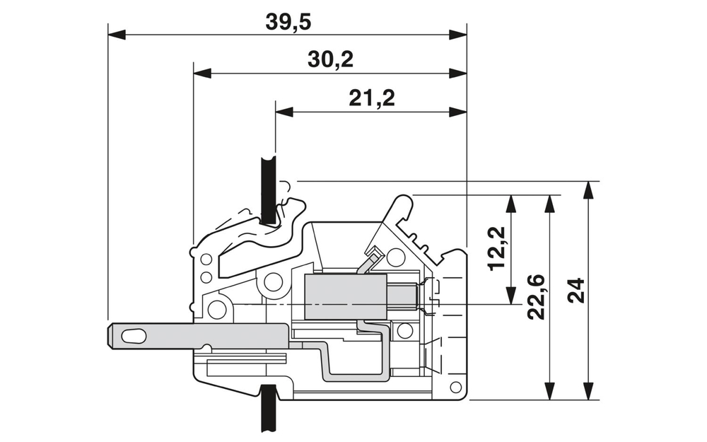 0708616 - DFK/DP-4 - Проходная клемма через стенку