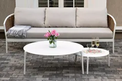 "Тоскана" лаунж-зона из искусственного ротанга, цвет соломенный