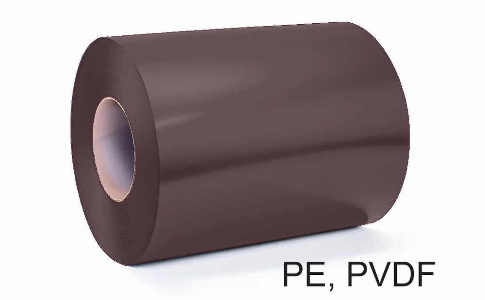 Штрипс 0,8 мм RAL8017 Коричневый PVDF гарантия 20 лет алюминиевый для кровли