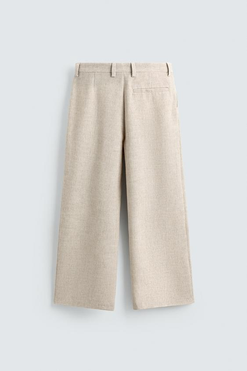 ZARA БРЮКИ RELAXED FIT СО СКЛАДКАМИ, СВЕТЛО-БЕЖЕВЫЙ