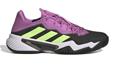 Мужские кроссовки теннисные Adidas Adizero Barricade M - carbon/signal green/pulse lilac