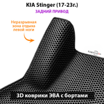 Автомобильные коврики ЭВА с бортами для KIA Stinger (17-23г.) задний привод