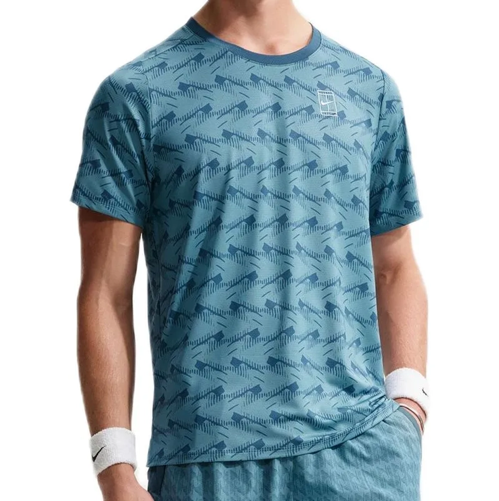 Теннисная футболка Nike Court Dri-Fit Advantage Print - new slate/white