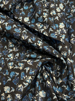 Хлопок Loro Piana темно-синий с голубыми цветами