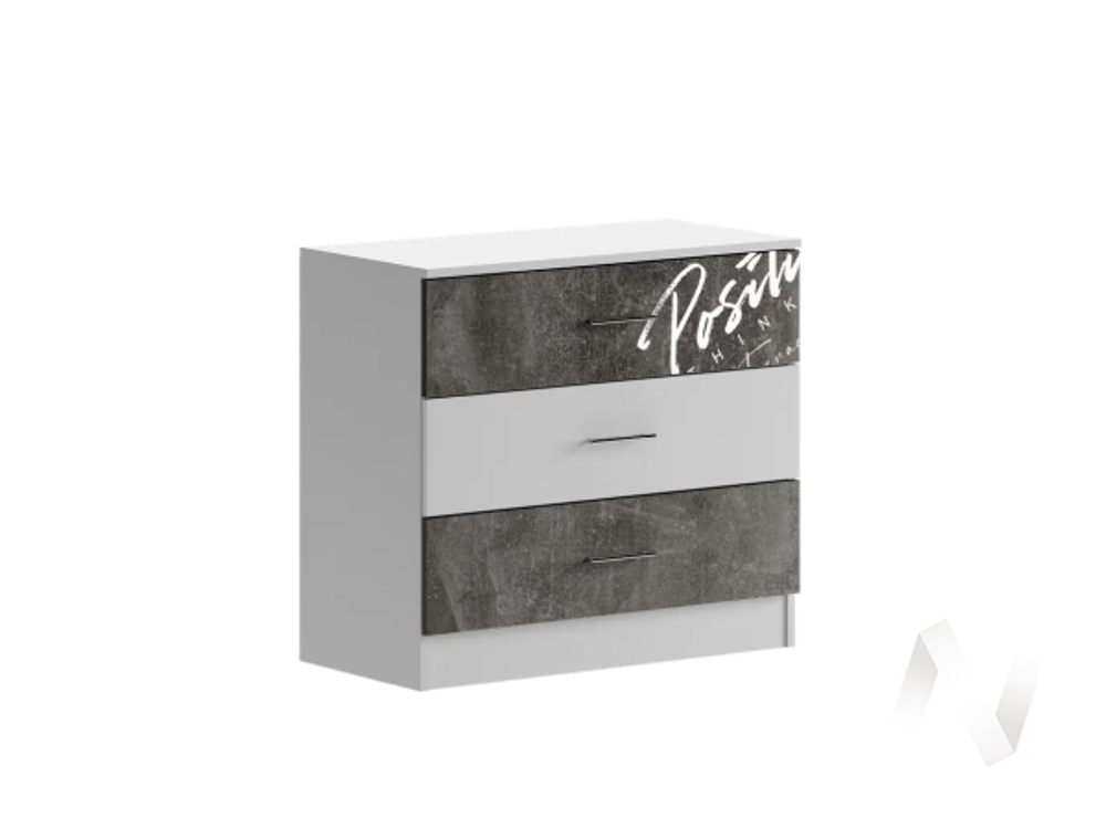 Комод Детская Вега NEW Позитив (белый/бетон темный)
