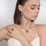 Серьги «Скорпионы» из комбинированного золота c цитринами  02-5285-00-206-1111