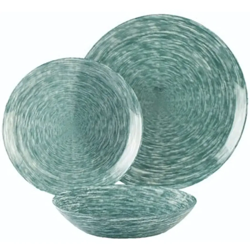 Набор столовой посуды 12 предметов «BRUSHMANIA METALLIC» грин V6061