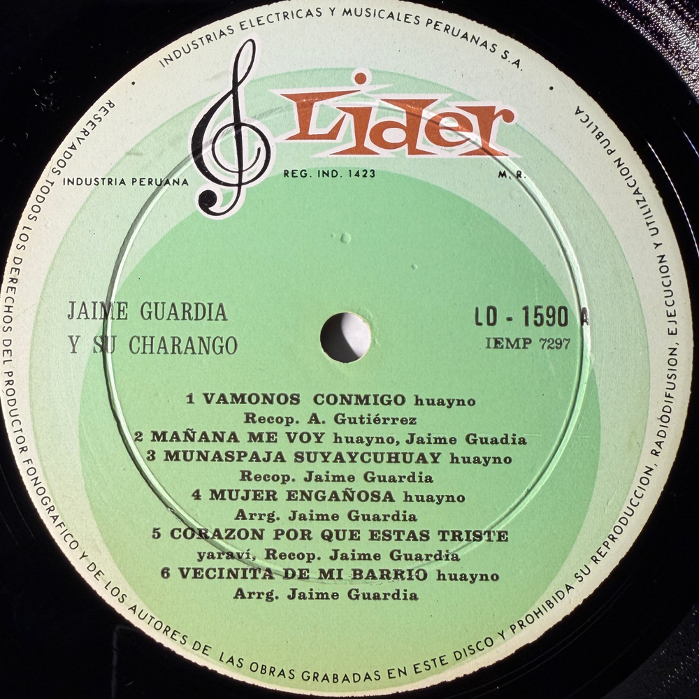 Jaime Guardia ‎– Jaime Guardia Y Su Charango (Перу)