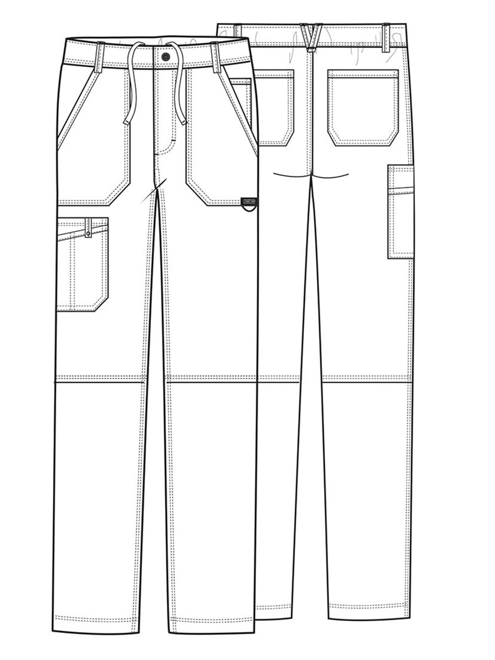 Брюки медицинские мужские Cherokee WW140 на молнии, винный, M