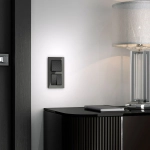 Выключатель двухклавишный Hammer (черный) W1220008