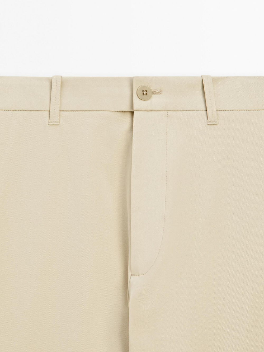 Massimo Dutti Брюки свободного кроя из смесового хлопка, бежевый