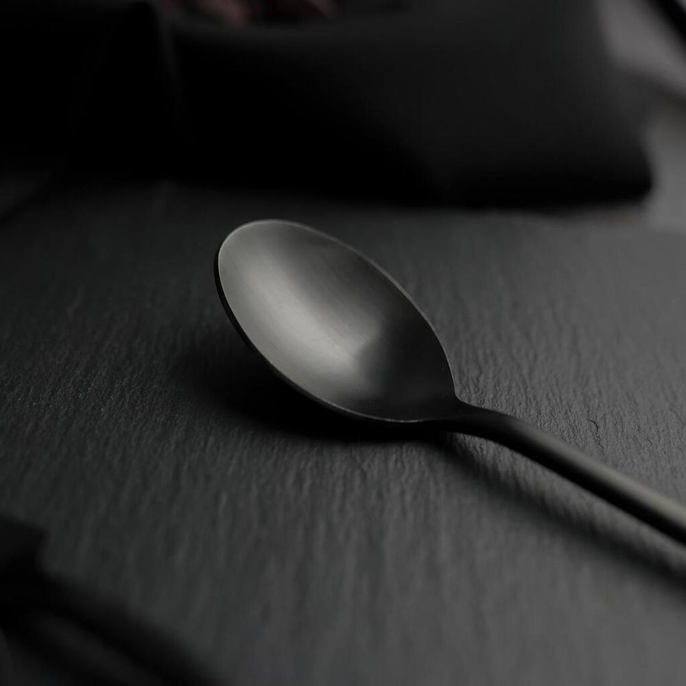Ложка столовая 19,5 см матовая черный цвет   PVD P.L. - Davinci [12]