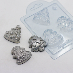 Форма пластиковая "Ёлочки мини 3в1" 10,5*15,5см