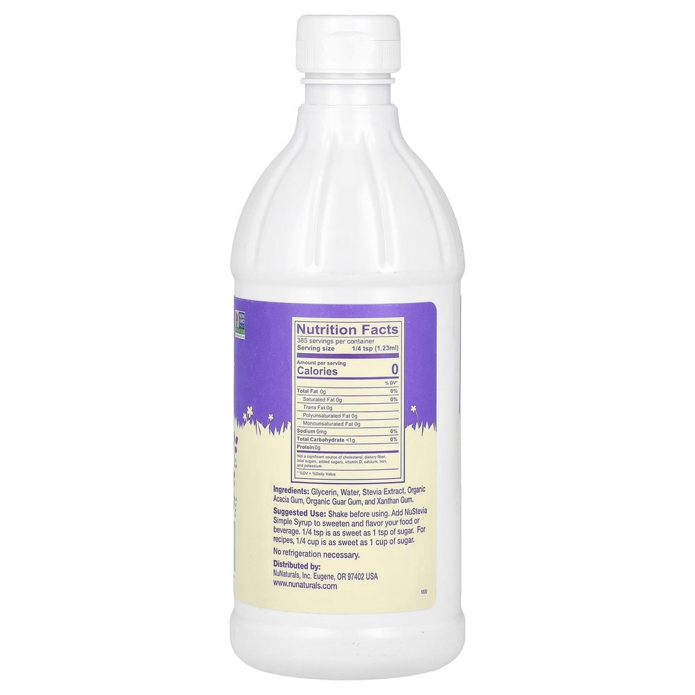 NuNaturals, Сахарный сироп с экстрактом Стевии, 16 ж. унций (.47 л)