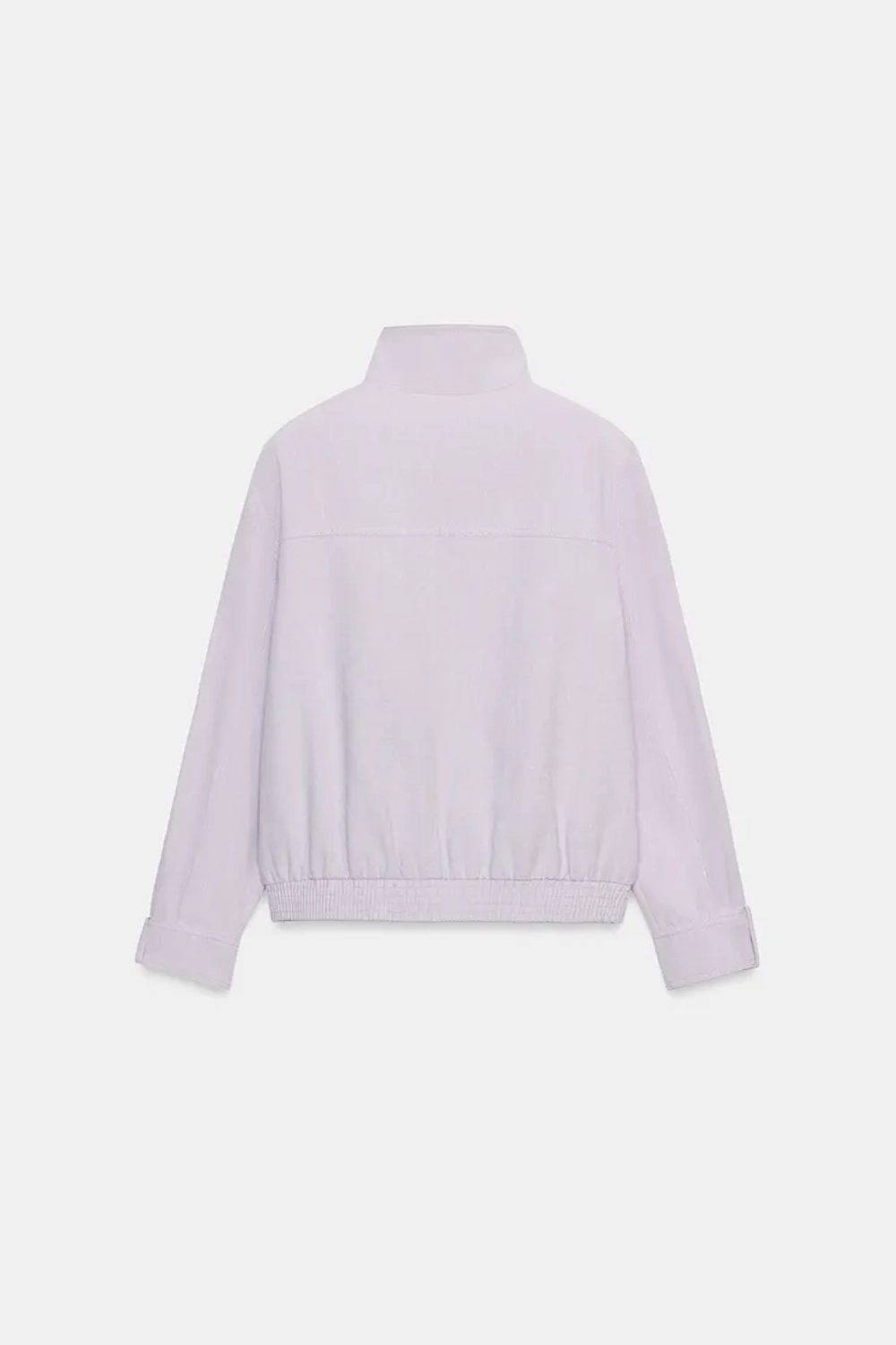 ZARA БОМБЕР ИЗ СМЕСОВОГО ЛЬНА — ZW COLLECTION, ЦВЕТ МАЛЬВЫ