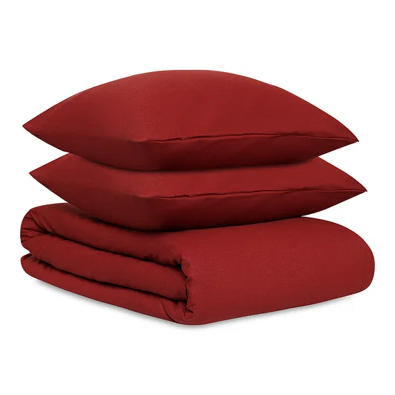 Комплект постельного белья изо льна и хлопка цвета копченой паприки из коллекции essential, 150х200 см