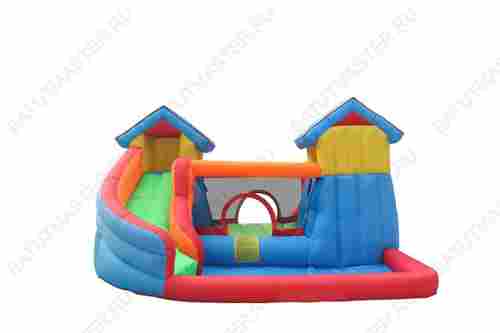 Батут на дачу для детей "Два домика" 6*6*3 м