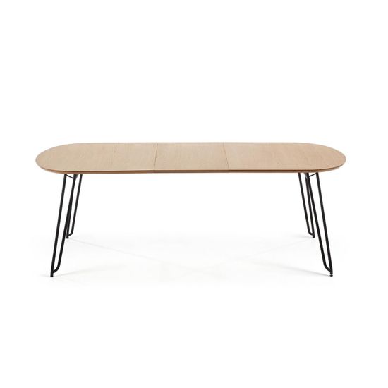 Стол Novaks 140 (220) х90 черный, шпон натуральный