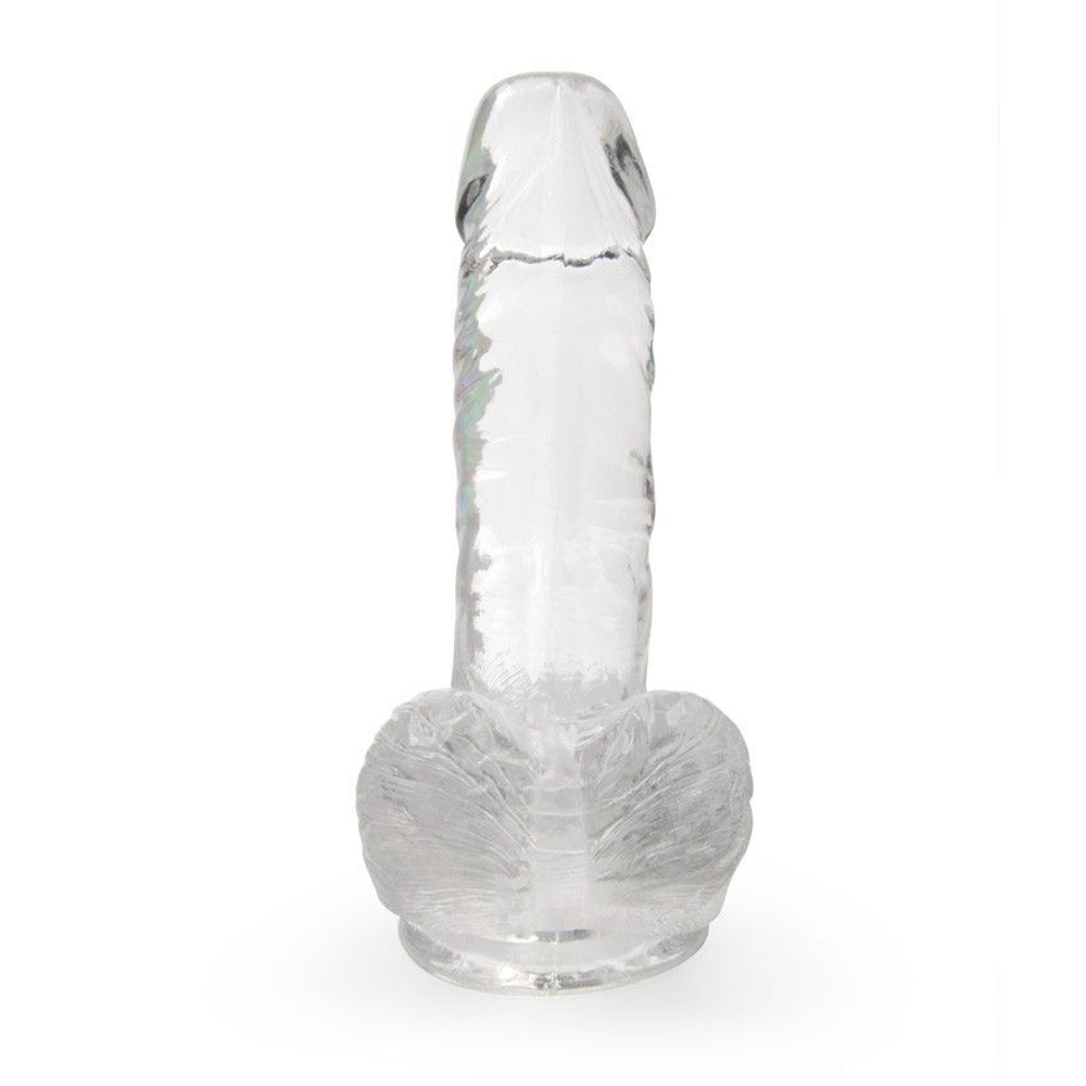 Прозрачный фаллоимитатор на присоске - 15 см. (Цвет: прозрачный)
