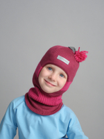 Шлем зимний вязаный (Малиновый мусс) КЕРО