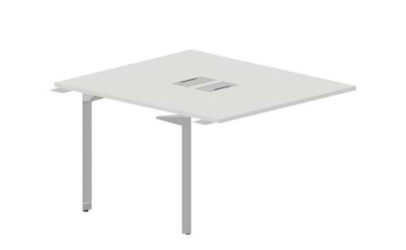 Составной стол на 2 рабочих места 118х136,6х75см (2 металлических  аутлета) - приставной элемент