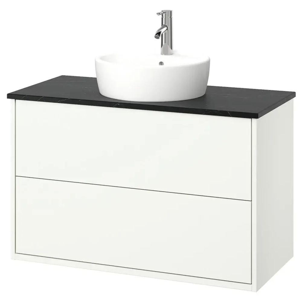 Тумба для ванной  - HAVBÄCK / TÖRNVIKEN /  HAVBАCK / TОRNVIKEN IKEA/ХАВБЕК / ТОРНВИКЕН ИКЕА, 79Х102см, белый/черный