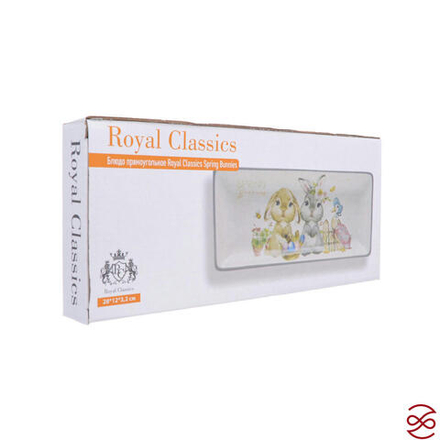 Блюдо прямоугольное Royal Classics Spring Bunnies 28*12*3,2 см