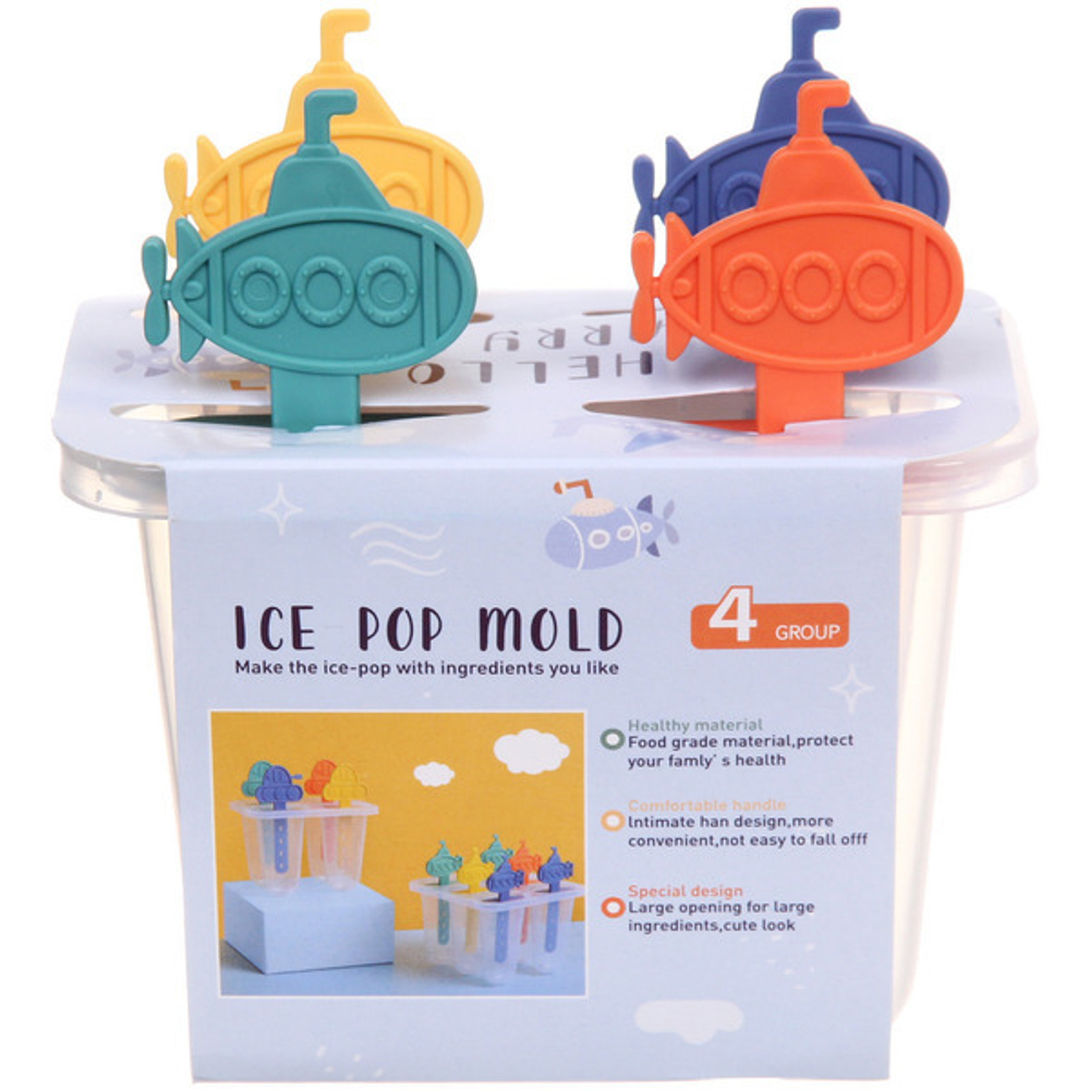 Форма для приготовления мороженого «Подводная лодка» 4шт 8*12,5*14см